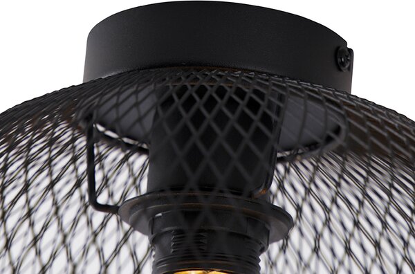 Moderné stropné svietidlo čierne 30 cm - Mesh Ball