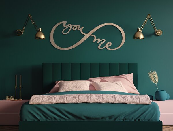 Drevko Symbol Nekonečná láska s nápisom You & Me