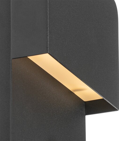 Nástenná lampa čierna vrátane LED s USB a lampou na čítanie s vypínačom - Robin