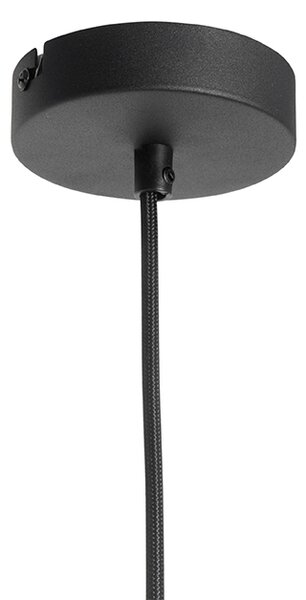 Art Deco závesné svietidlo čierne so zlatým sklom 20 cm - Pallon