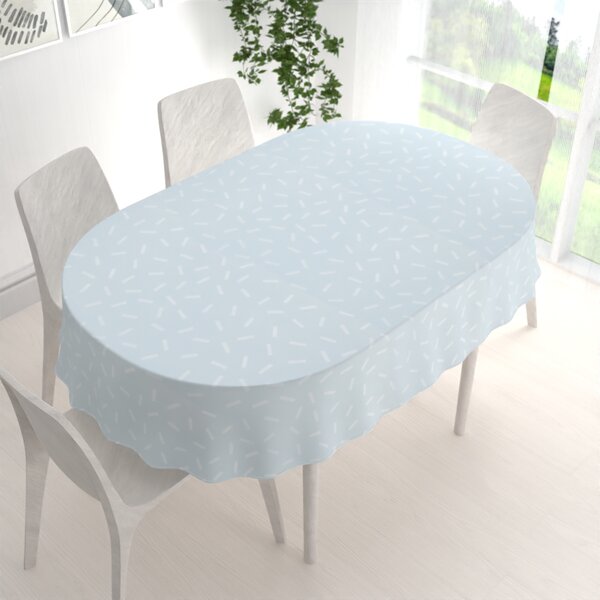 Biante Dekoračný oválny obrus PM-063 Konfety na pastelovo modrosivom 100x140 cm