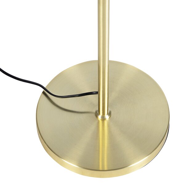Stojaca lampa zlatá/mosadzná s čiernym zamatovým tienidlom 40/40 cm - Parte
