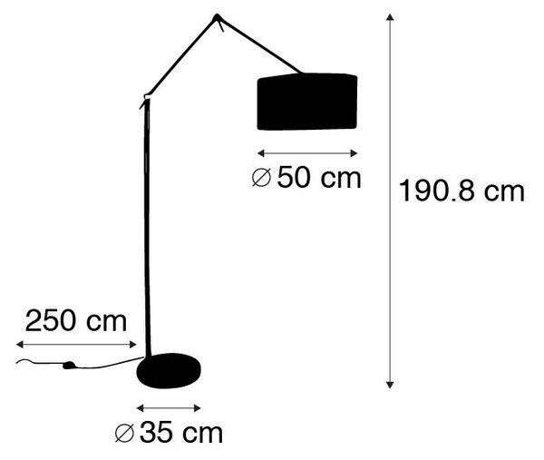 Stojaca lampa čierna nastaviteľná so zeleným tienidlom 50 cm - Editor