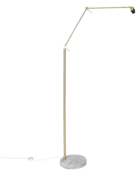 Moderná stojaca lampa zlatý zamatový tienidlo ružový 50 cm - Editor