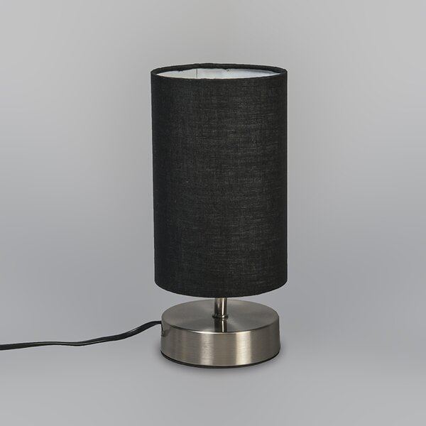 Moderná stolná lampa čierna s oceľou - Milo 2