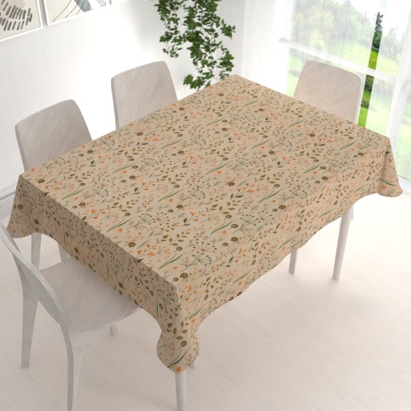 Biante Dekoračný obdĺžnikový obrus PML-070 Jesenné rastliny na svetlo hnedom 50x100 cm