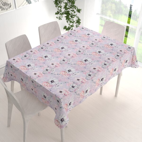 Biante Dekoračný obdĺžnikový obrus PML-068 Ružové kvety na sivofialovom 100x140 cm