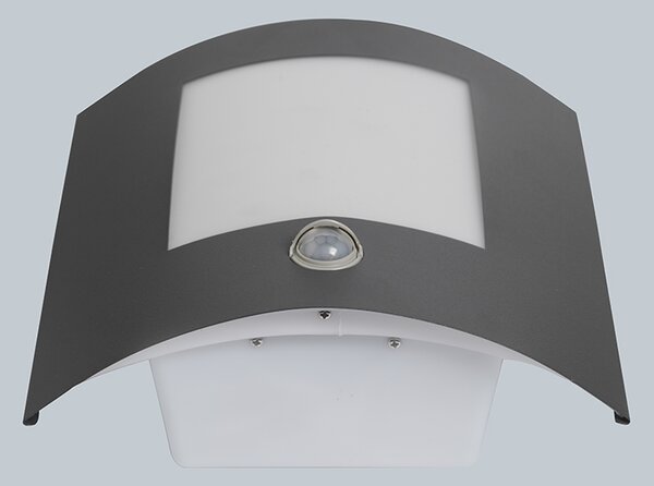 Vonkajšia nástenná lampa antracit s pohybovým senzorom IP44 - Emmerald 1
