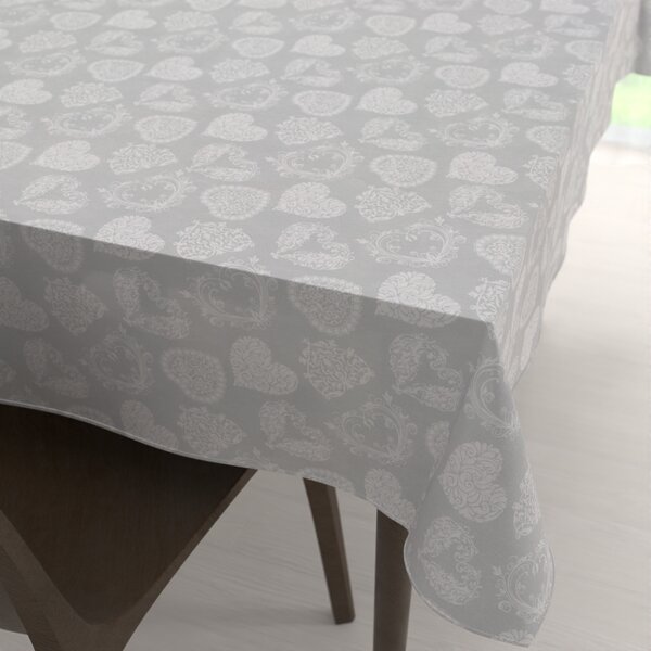 Biante Dekoračný obdĺžnikový obrus PML-071 Srdce s ornamentami na sivom 60x100 cm