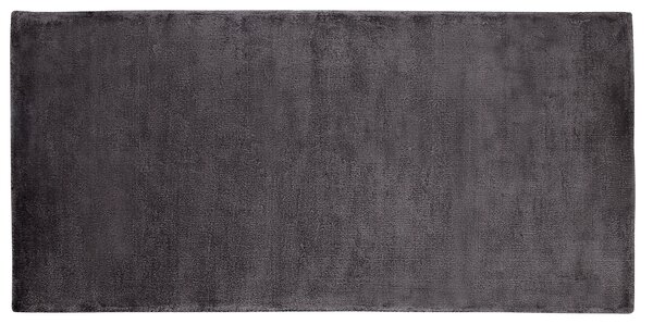 Koberec tmavosivý z viskózy 80 x 150 cm všívaný s krátkym vlasom moderný dizajn