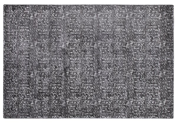 Koberec sivý so strieborným viskózový 140 x 200 cm moderný do obývacej izby a spálne