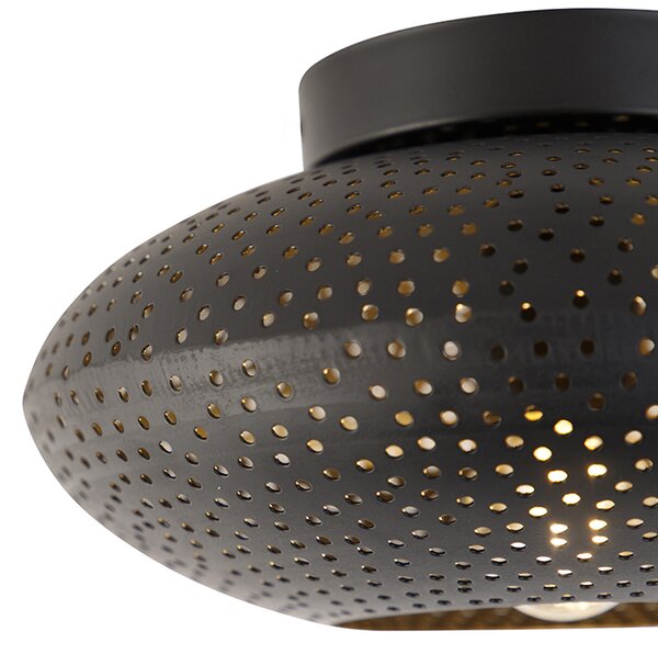 Orientálne stropné svietidlo čierne so zlatom 25 cm - Radiance