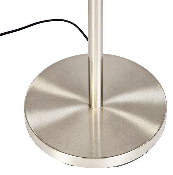 Stojaca lampa oceľ s ružovým tienidlom 50 cm - Simplo