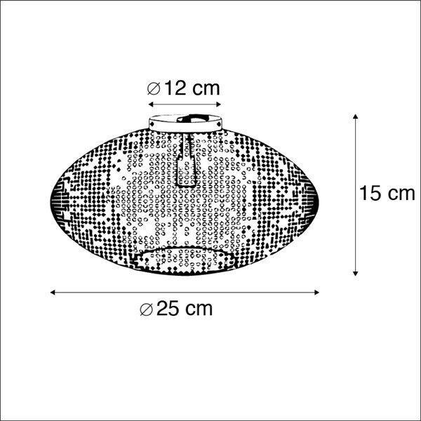 Orientálne stropné svietidlo čierne so zlatom 25 cm - Radiance