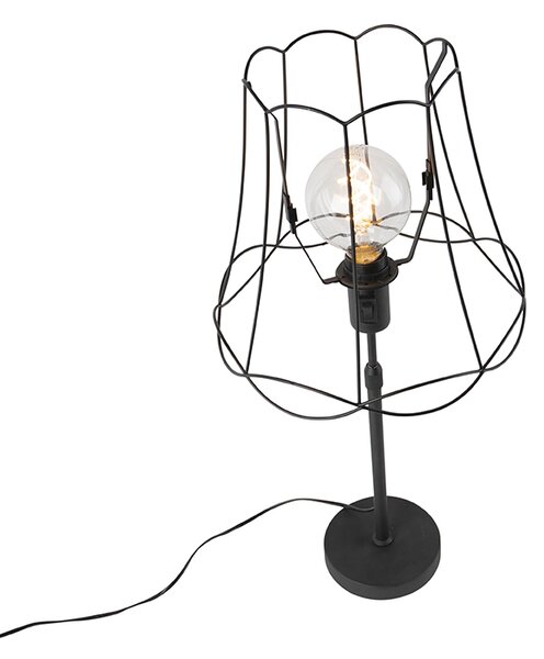 Stolná lampa čierna s rámovým tienidlom 30 cm nastaviteľná - Parte