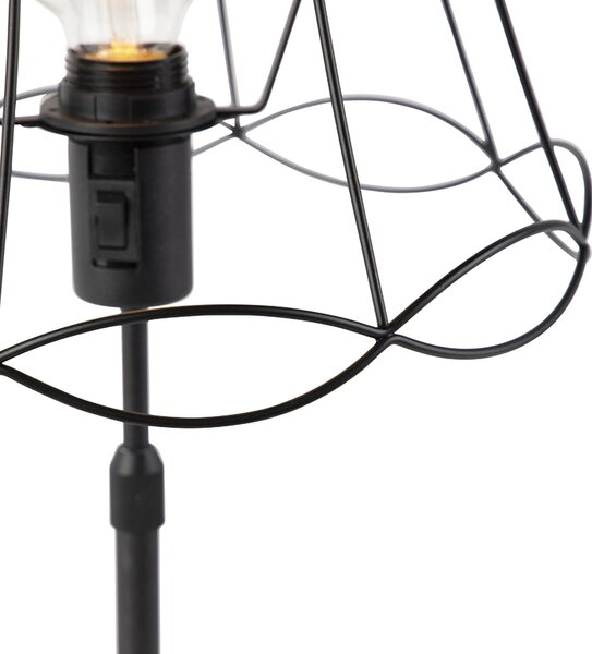 Stolná lampa čierna s rámovým tienidlom 30 cm nastaviteľná - Parte