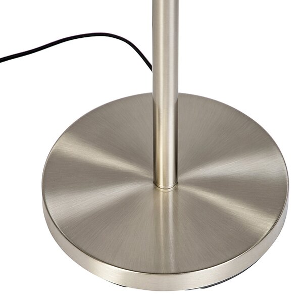 Moderná stojaca lampa oceľová s bielym plisovaným tienidlom 45 cm - Simplo
