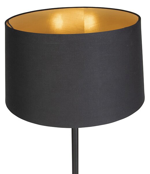 Moderná stojaca lampa čierna s čiernym tienidlom 45 cm - Simplo