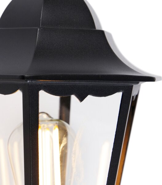 Vonkajšia nástenná lampa čierna s pohybovým senzorom - Havana IP44