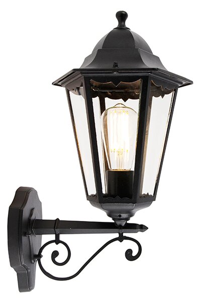 Klasická vonkajšia nástenná lampa čierna IP44 - Havana Up