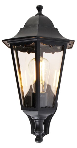 Vonkajšia nástenná lampa čierna s pohybovým senzorom - Havana IP44