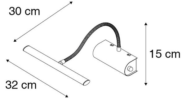 Dizajnová nástenná lampa čierna 32 cm vrátane LED so stmievačom - Tableau