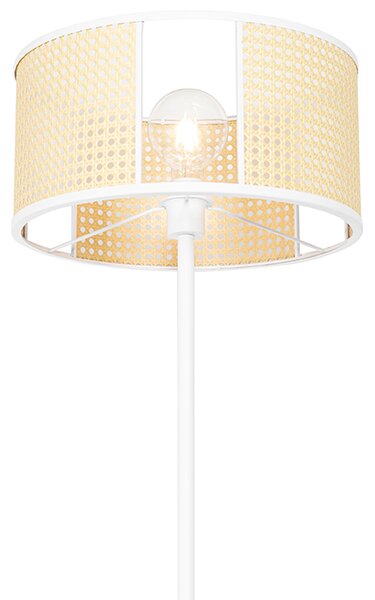 Orientálna stojaca lampa biela s ratanom 40 cm - Akira