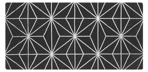 Koberec čierny strieborný viskóza bavlnený podklad 80 x 150 cm geometrický vzor ručne tkaný moderný glamour štýl obývačka spálňa