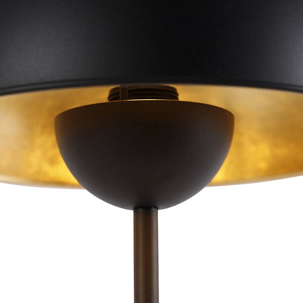 Retro stolná lampa čierna so zlatom - Magnax