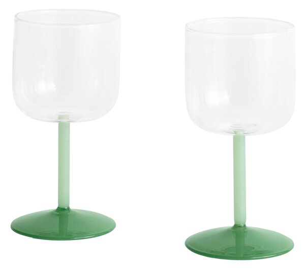 Sada pohárov na víno Tint, 2 ks, Clear / Green – HAY