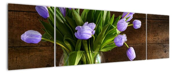 Tulipány vo váze - obraz (Obraz 170x50cm)
