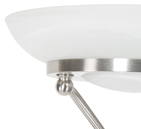 Oceľová stojaca lampa s LED a stmievačom s lampou na čítanie - Empoli