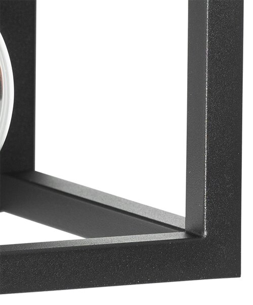 Priemyselná nástenná lampa čierna s poličkou - Cage Rack