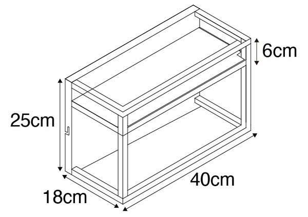 Priemyselná nástenná lampa čierna s poličkou 2-svetlo - Cage Rack