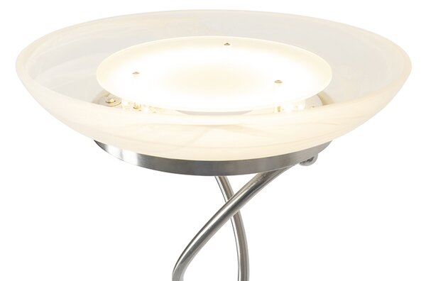 Oceľová stojaca lampa s LED a stmievačom s lampou na čítanie - Empoli
