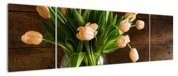 Tulipány vo váze, moderné obraz (Obraz 170x50cm)