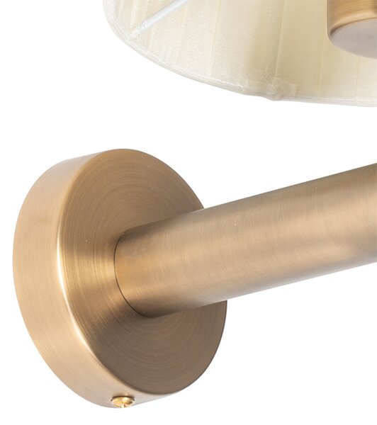 Moderná nástenná lampa biela s bronzom - Pluk
