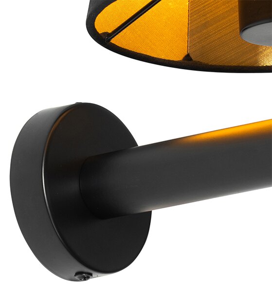 Moderná nástenná lampa čierna - Pluk