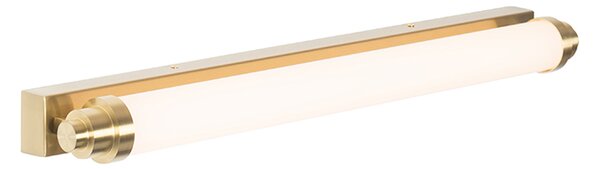 Nástenná lampa biela so zlatom vrátane LED 3-stupňového stmievača IP44 - Yordi