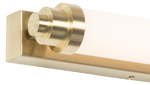 Nástenná lampa biela so zlatom vrátane LED 3-stupňového stmievača IP44 - Yordi