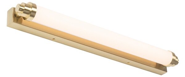 Nástenná lampa biela so zlatom vrátane LED 3-stupňového stmievača IP44 - Yordi