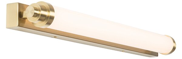 Nástenná lampa biela so zlatom vrátane LED 3-stupňového stmievača IP44 - Yordi