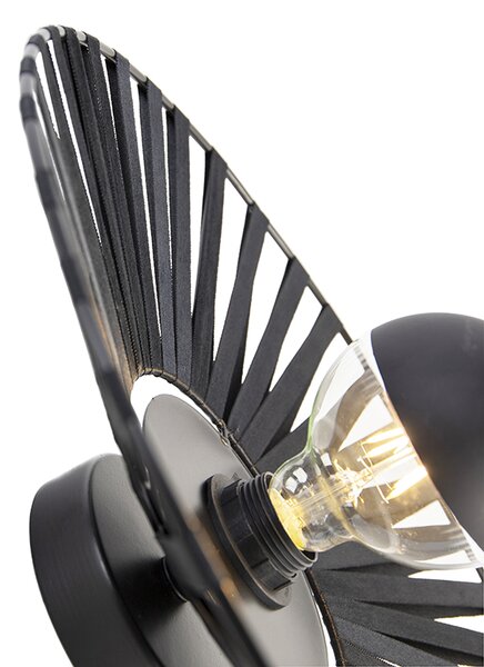 Rustikálna nástenná lampa čierna 40 cm - Leia