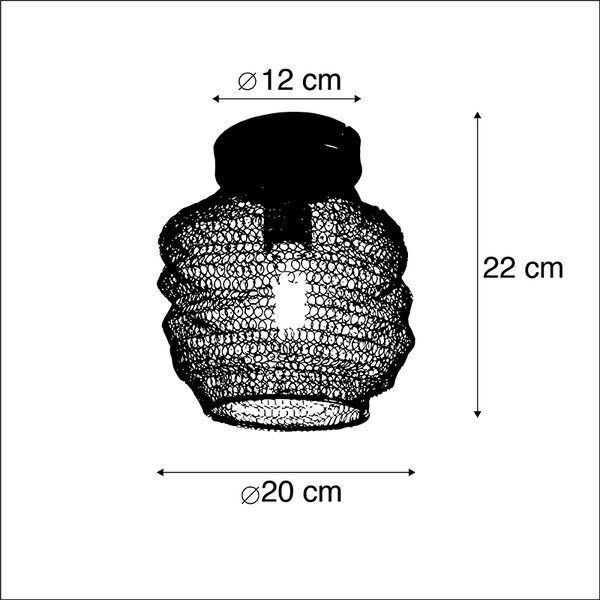 Orientálne stropné svietidlo čierne - Nidum Bene