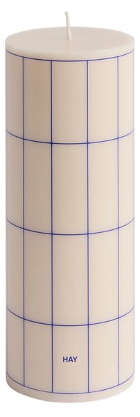Sviečka Column, Medium, Off-White / Blue Grid – HAY
