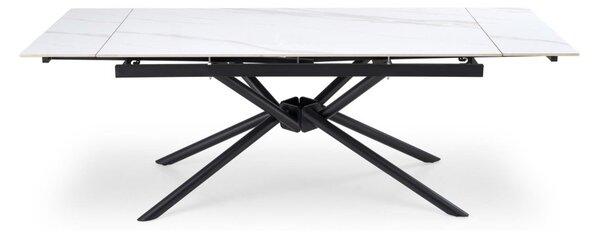 Halmar Rozkladací jedálenský stôl VITORINO 160(220)x90 biely mramor/čierna