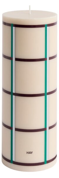 Sviečka Column, Large, Off-White, Green, Bordeaux / Silver – HAY