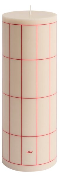 Sviečka Column, Large, Off-White / Red Grid – HAY