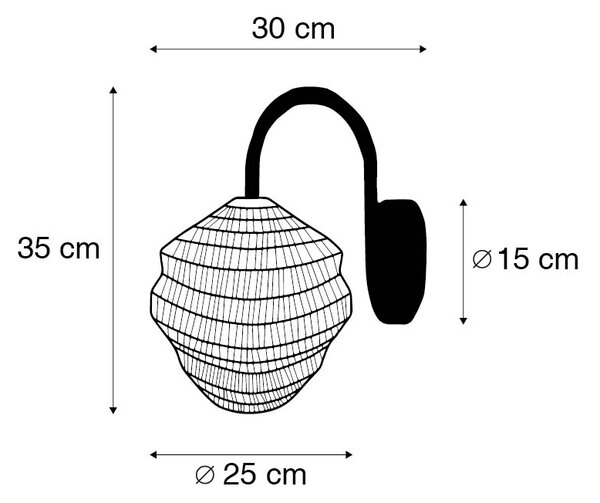 Orientálna nástenná lampa zlatá - Vadi