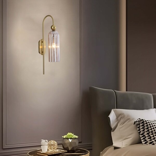 Nástenná lampa PIEGA 1xE14/40W/230V mosadzná/dymová béžová